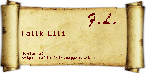 Falik Lili névjegykártya